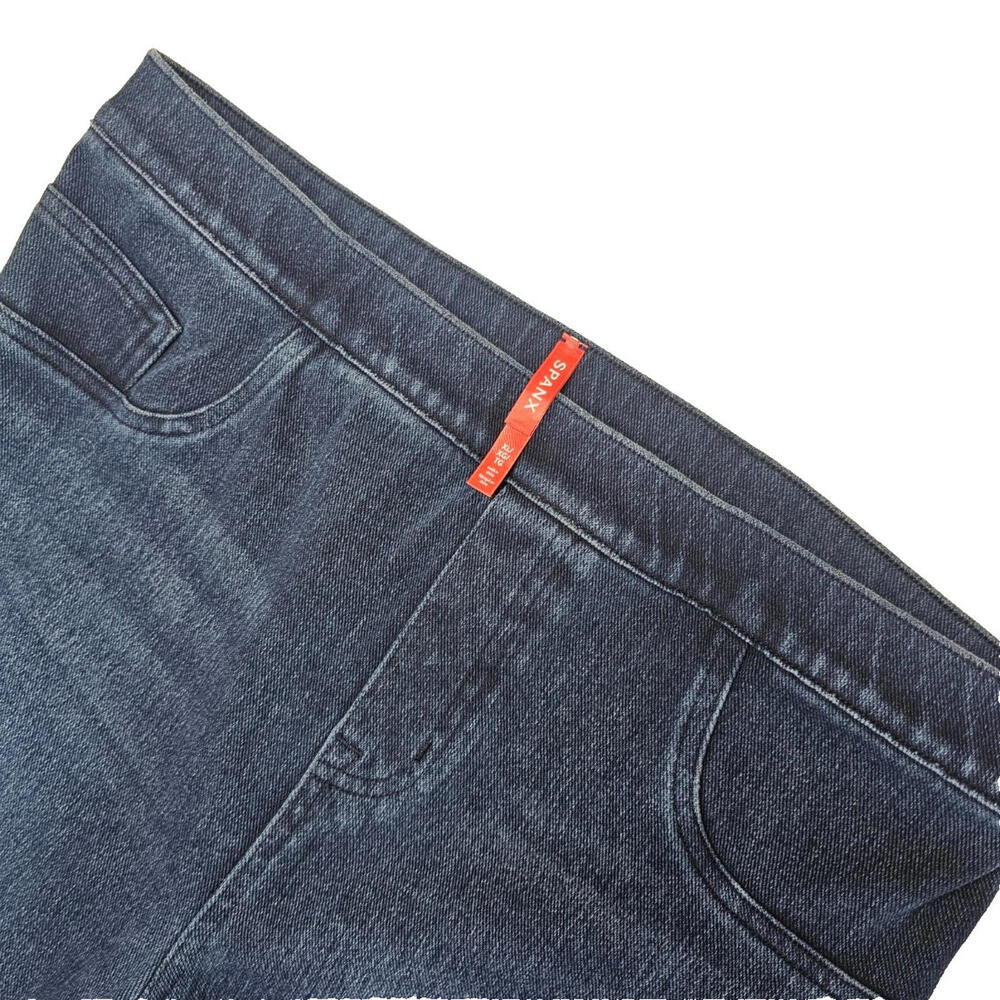 SPANX Slim Fit Jeans Blue Denim Size L 33/26.5" High Rise Stretch Jeggings